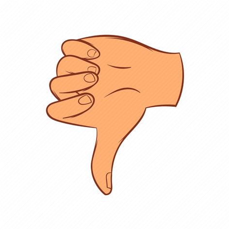 Cartoon Down Finger Gesture Hand Sign Thumb Icon Download On