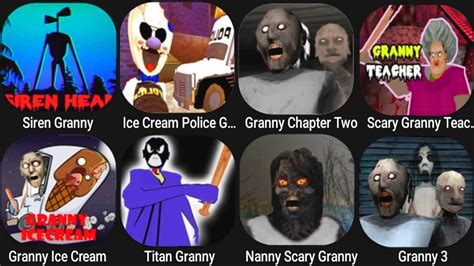 Granny Siren Head Ice Cream Police Granny Chapter Two Scary Granny My