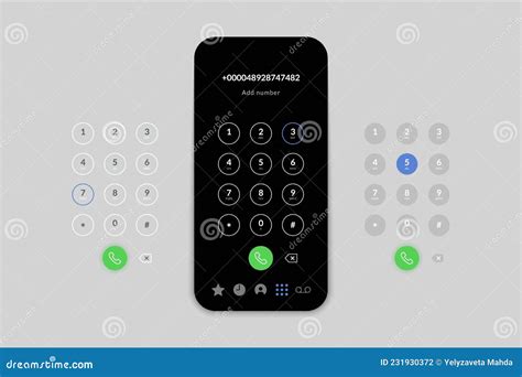 Phone Call Dial Realistic Mobile Phone Screen With Number Pad Dial