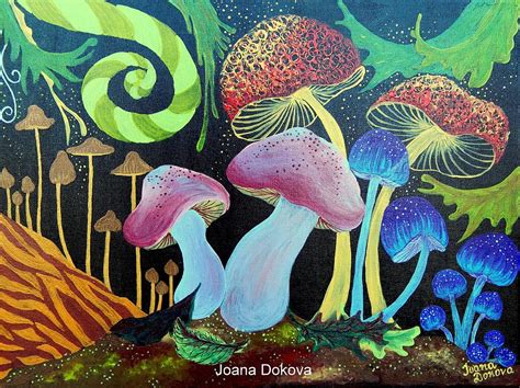 Magic Mushrooms Painting By Ioana Dokova