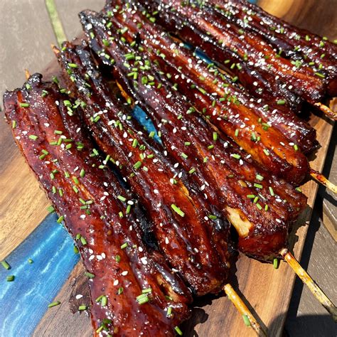 Asian Style Pork Belly Skewers Grillin With Dad Easy Recipe