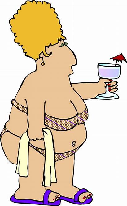 Bathing Bikini Suit Clipart Cartoon Woman Lady