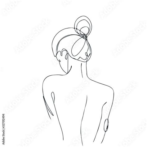 Continuous Line Drawing Woman Body Vector Illustration For Spa