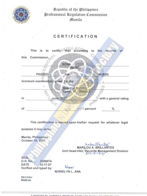Jsc result 2018 bangladesh published. PRC Certificate of Board Passing (Registered Nurse)