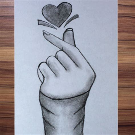 How To Draw A Beautiful Girl Hand Holding Love Icon Pencil Sketch