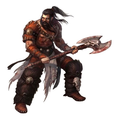 Male Human Axe Barbarian Pathfinder Pfrpg Dnd Dandd D20 Fantasy Rpg