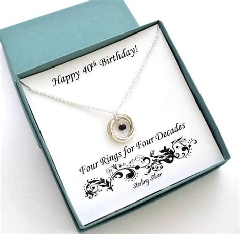 40 may be the new 20, but compared to 21st birthday gift ideas for her , you should find a present that's more refined. Sterling Silver Birthstone Four Ring Necklace/40th ...