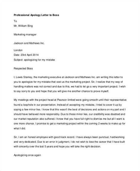 professional apology letter   word  format