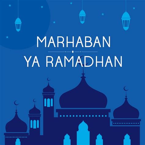 Fondo De Vector De Marhaban Ya Ramadhan Vector Premium