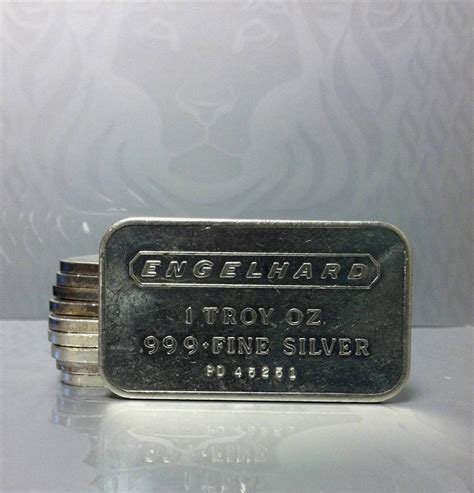 10 X 1 Troy Ounce Engelhard Silver Bullion Bars 999 Fine Silver A241
