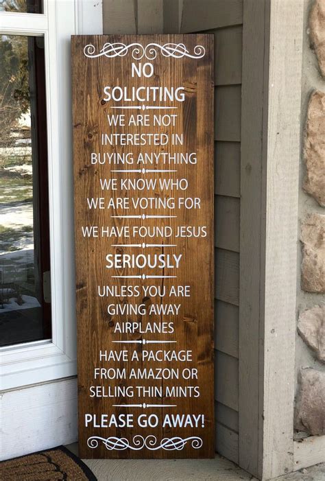 No Soliciting Sign Front Porch Decor Ideas Funny Welcome Etsy Front