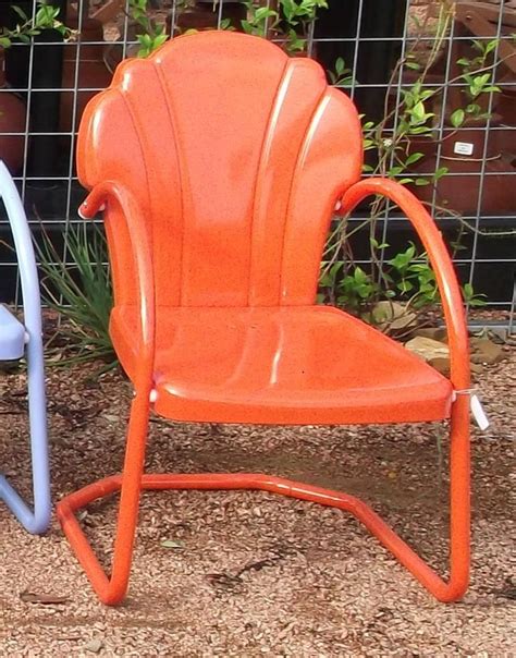 Parklane Retro Metal Lawn Chair Tangerine Patio Lawn