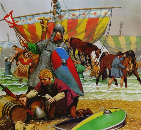 normans landing in britain october 1066 medieval history military illustration medieval world