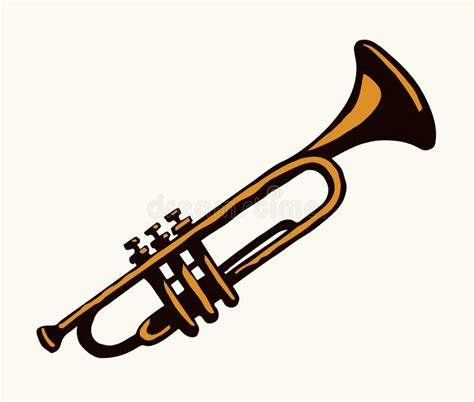 Musical Instrument Trumpet Vector Drawing Stock Vector Illustration