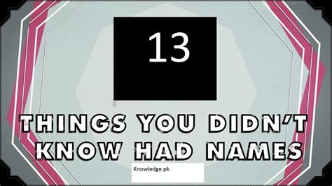 13 Amazing Everyday Things You Never Knew Had Names 2018 Youtube