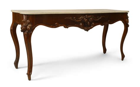 American Victorian Mahogany Marble Console Table 1