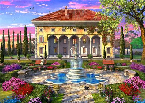 The Tuscan Villa Painting By Mgl Meiklejohn Graphics Licensing Pixels
