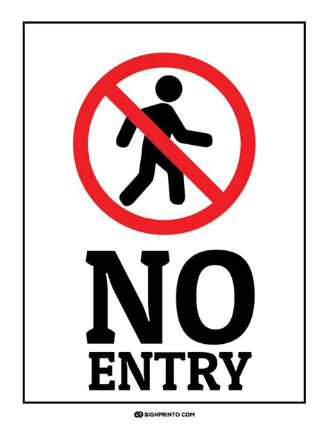 No Entry Sign Pdf Print Ready Free Printable Sign Designs Entry
