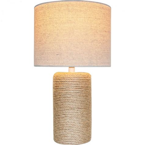 Table Lamp Linen Shade Lamp Rope Lamp Rustic Lamp 36cmh Decor