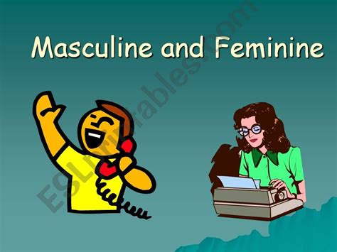 Esl English Powerpoints Gender Masculine And Feminine