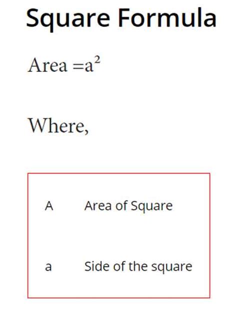 Area Of A Square Formula ⭐️⭐️⭐️⭐️⭐
