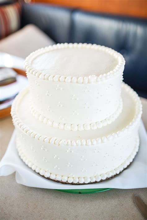 Simple White Two Tier Wedding Cake