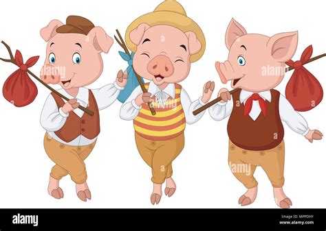 Cartoon Three Little Pigs Stock Vector Image And Art Alamy