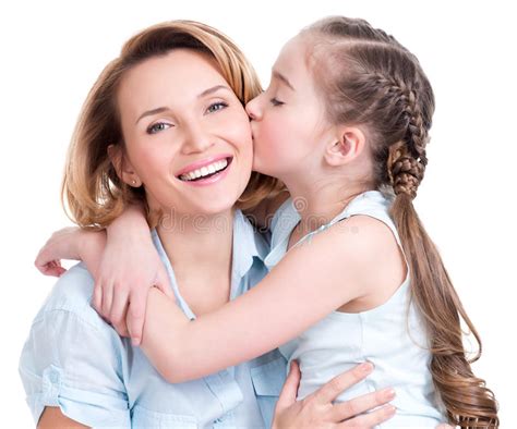 Young Daughter Kissing Mother Stock Image Image Of Happiness Embracing 37917275