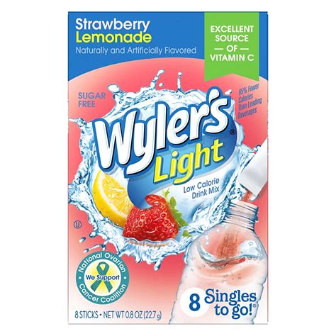 Wylers Light Singles To Go Strawberry Lemonade Drink Mix Shop Mixes