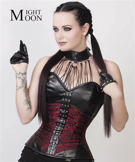 Moonight Steampunk Corset Gothic Korsett For Women Sexy Corsets And Bustiers Steel Boned Faux
