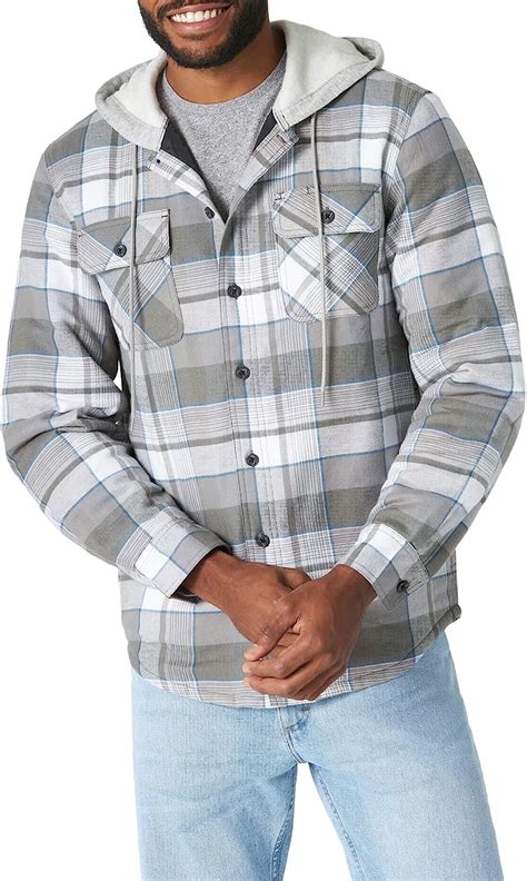 Buy Wrangler Authentics Mens Long Sleeve Quilted Lined Flannel Shirt
