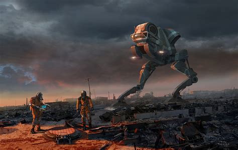 Sci Fi Post Apocalyptic Exploration Robot Hd Wallpaper Peakpx
