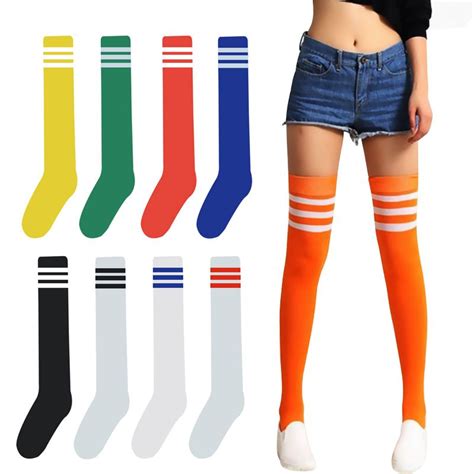 2017 fashion striped over knee socks women cotton thigh high over the knee stockings for ladies