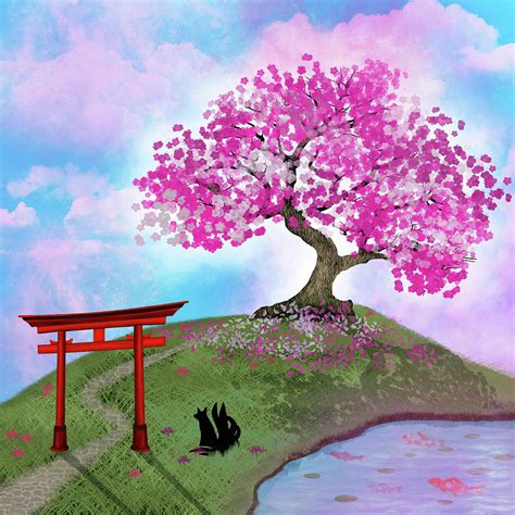 Sakura Tree Digital Art By Anastasiya Malakhova Pixels
