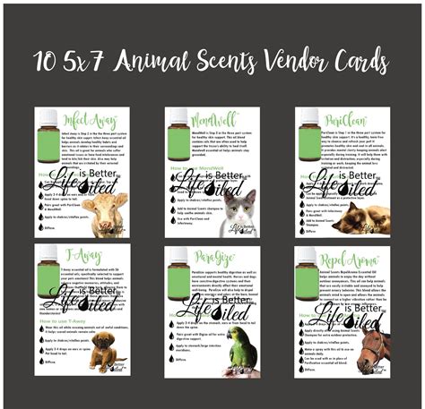 Sale Animal Scents Vendor Cards For Young Living Business Animal