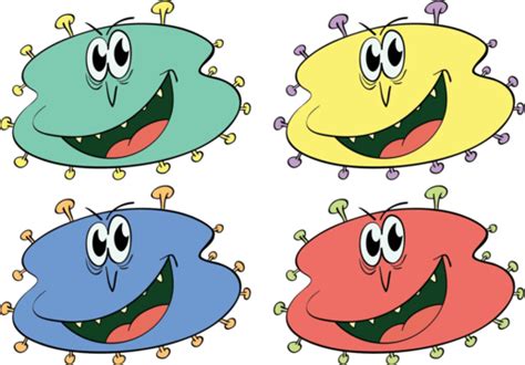 Germs And Bugs Cute Cartoon Critter Vector Cute Cartoon Critter Png