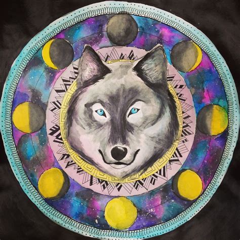 Radial Art Wolf Moon Phases Galaxy Moon Phases Galaxy Wolf