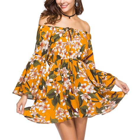 Buy Off Shoulder Mini Sexy Dress Women Fashion Floral