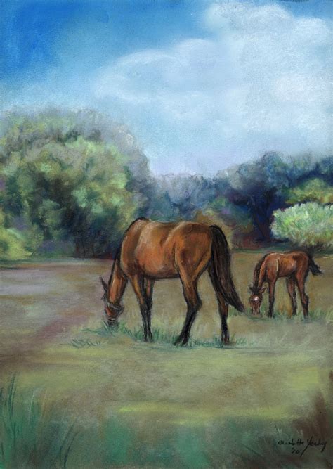 Daily Painters Of Pennsylvania Horse Pasture Pastel By Charlotte Yealey