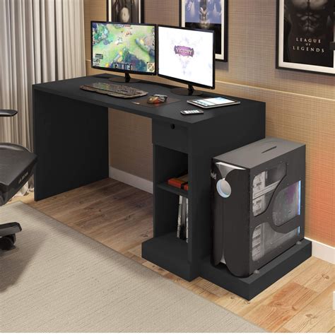 Mesa Para Computador Desk Gamer Drx 3000 Siena Móveis Preto