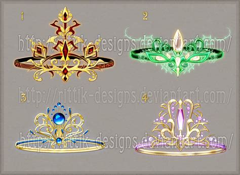 Crowns And Diadems Set 1 By Rittik Designs On Deviantart Anime