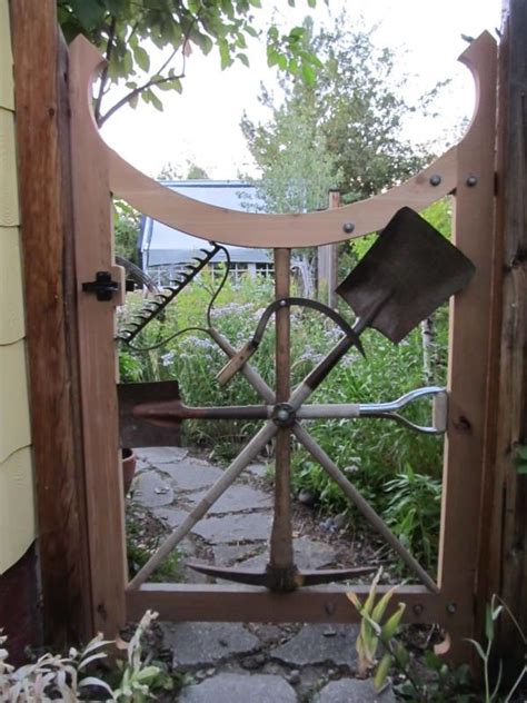 Garden Gate With Repurposed Garden Tools Pictures Photos And Images