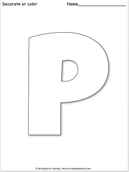 16 Free Printable Letter P Worksheets Background