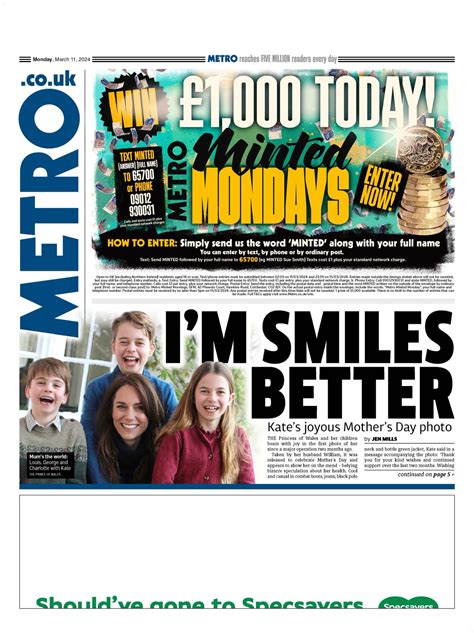 Metro Front Page Th Of March Tomorrow S Papers Today