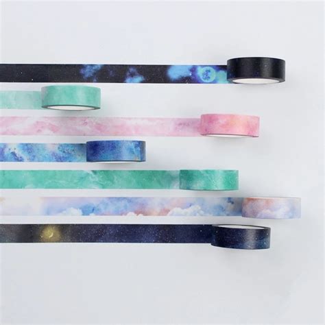 diy 7 colors starry sky 5mm 8m fantasy romantic photo decorative washi tape can write masking