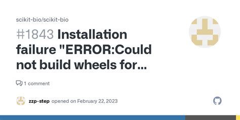 Installation Failure Error Could Not Build Wheels For Scikit Bio