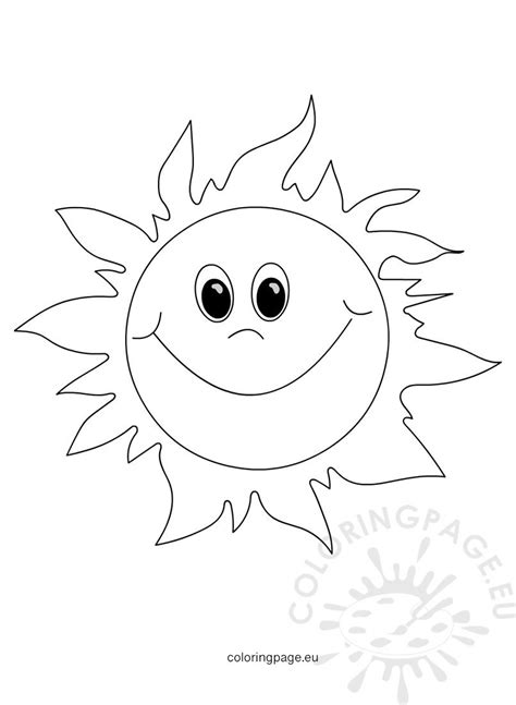 happy smiling sun cartoon coloring page