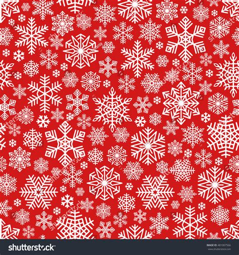 ♥ large paper snowflake templates with snow fleurs and 7 sided base in 3 sizes included. Snowflakes Pattern Seamless On Red Background Stock Vector 481007566 - Shutterstock