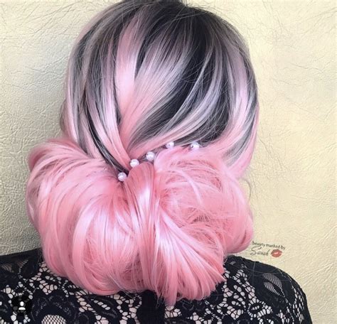 Pin By Hairchalkco On Hairstyles Pink And Black Hair Hair Creations