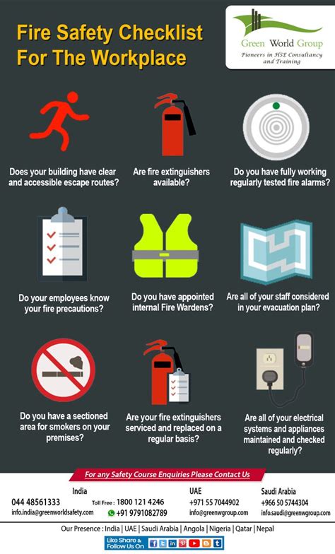 Fire Safety Checklist For The Workplace Fire Safety Checklist Safety